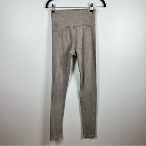 T-Party Fold Over Mineral Wash High Rise Legging Tan CJ72219 Size Small